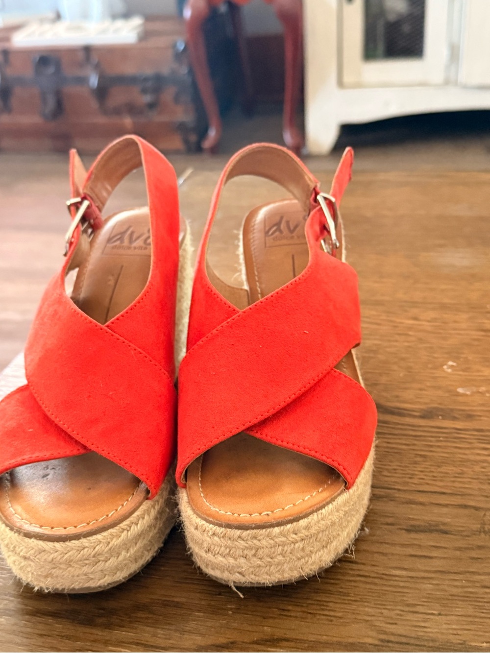 dv by Dolce Vita Red Suede Slingback Sandals - Picture 10 of 10
